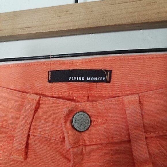 Flying Monkey Skinny Stretch Orange Jeans Size 3 - Picture 3 of 6